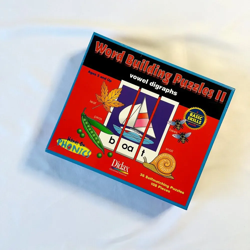 Vintage 1993 Hands On Phonics Word Building Puzzles II Vowel Digraphs